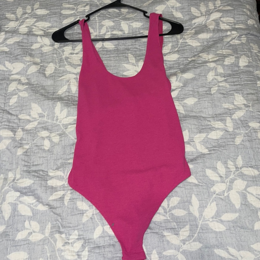 Pink L bodysuit.